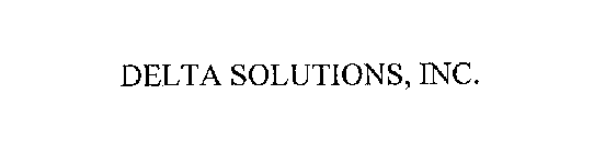 DELTA SOLUTIONS, INC.