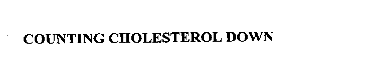 COUNTING CHOLESTEROL DOWN