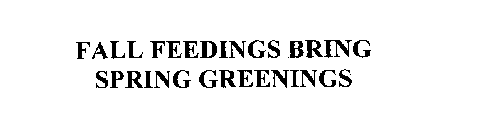 FALL FEEDINGS BRING SPRING GREENINGS