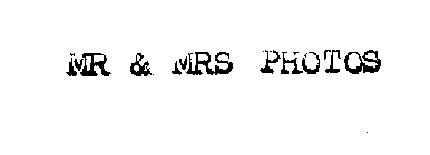 MR & MRS PHOTOS