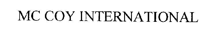 MCCOY INTERNATIONAL
