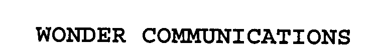 WONDER COMMUNICATIONS
