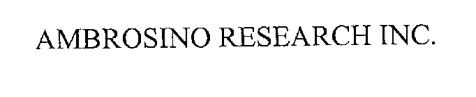 AMBROSINO RESEARCH INC.
