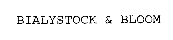 BIALYSTOCK & BLOOM