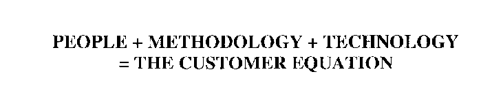 PEOPLE + METHODOLOGY +TECHNOLOGY = THE CUSTOMER EQUATION