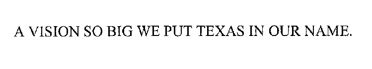 A VISION SO BIG WE PUT TEXAS IN OUR NAME.