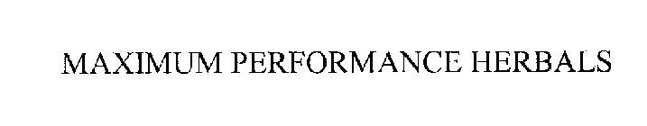 MAXIMUM PERFORMANCE HERBALS