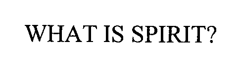 WHAT IS SPIRIT?