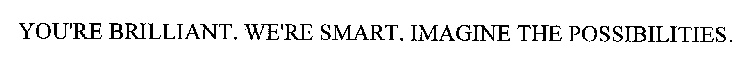 YOU'RE BRILLIANT. WE'RE SMART. IMAGINE THE POSSIBILITIES.