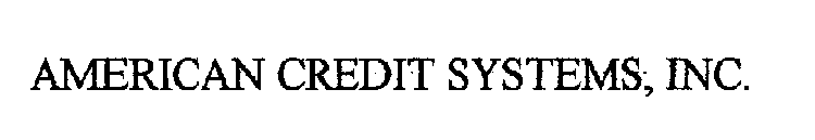 AMERICAN CREDIT SYSTEMS, INC.