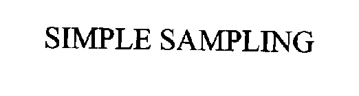 SIMPLE SAMPLING