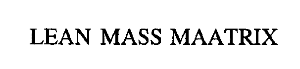 LEAN MASS MATRIX