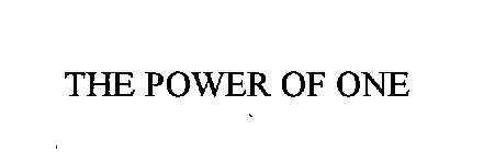 THE POWER OF ONE