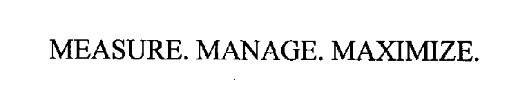 MEASURE. MANAGE. MAXIMIZE.