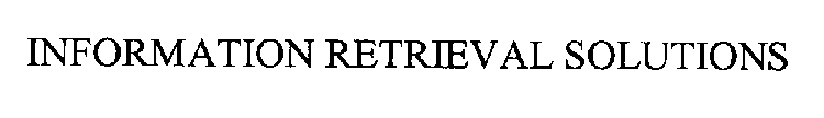 INFORMATION RETRIEVAL SOLUTIONS