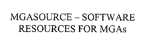 MGASOURCE - SOFTWARE RESOURCES FOR MGAS
