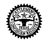 CATTLEMEN'S TEXAS LONGHORN REGISTRY 1748 1762