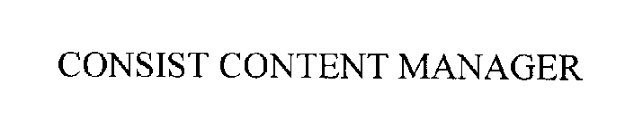 CONSIST CONTENT MANAGER