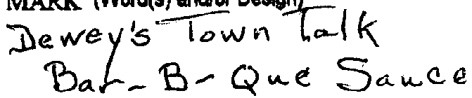 DEWEY'S TOWN TALK BAR-B-QUE SAUCE