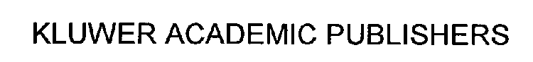 KLUWER ACADEMIC PUBLISHERS