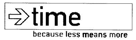 TIME BECAUSE LESS MEANS MORE