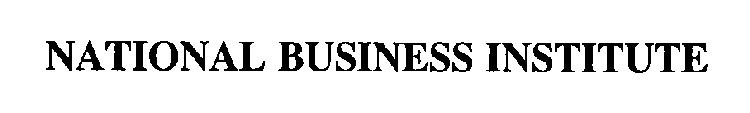 NATIONAL BUSINESS INSTITUTE