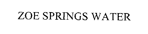 ZOE SPRINGS WATER