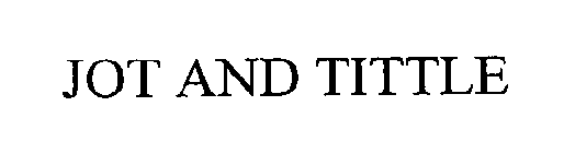 JOT AND TITTLE