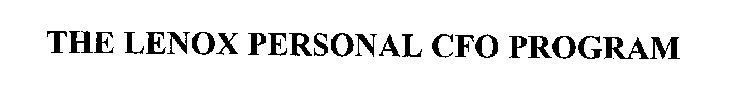 THE LENOX PERSONAL CFO PROGRAM