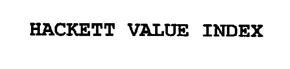 HACKETT VALUE INDEX