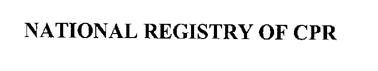 NATIONAL REGISTRY OF CPR