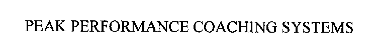 PEAK PERFORMANCE COACHING SYSTEMS