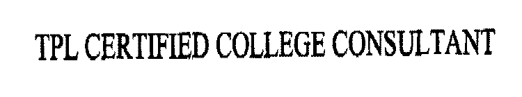 TPL CERTIFIED COLLEGE CONSULTANT