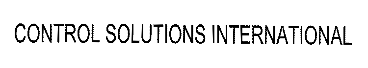 CONTROL SOLUTIONS INTERNATIONAL