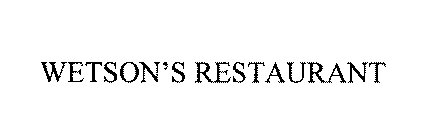 WETSON'S RESTAURANT