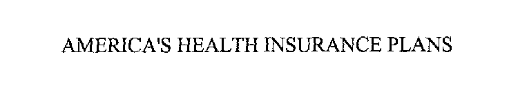 AMERICA'S HEALTH INSURANCE PLANS