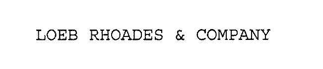 LOEB RHOADES & COMPANY