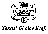 THE FOREMAN'S CHOICE TEXAS' CHOICE BEEF.  CF FC HD MS S U