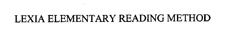 LEXIA ELEMENTARY READING METHOD
