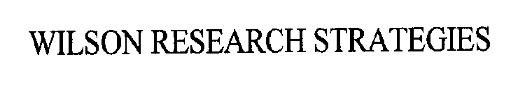WILSON RESEARCH STRATEGIES