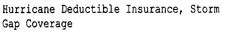 HURRICANE DEDUCTIBLE INSURANCE, STORM GAP COVERAGE
