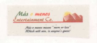 MÁS O MENOS ENTERTAINMENT CO.  MÁS O MENOS MEANS 