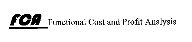 FCA FUNCTIONAL COST AND PROFIT ANALYSIS