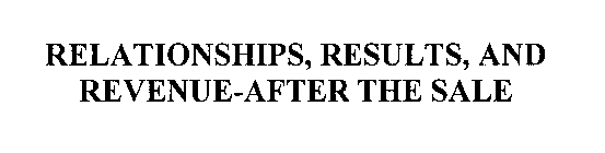 RELATIONSHIPS, RESULTS, AND REVENUE-AFTER THE SALE