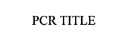 PCR TITLE