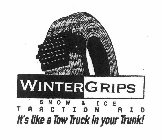 WINTER GRIPS SNOW & ICE  T R A C T I O N  A I D  IT'S LIKE A TOW TRUCK IN YOUR TRUCK!