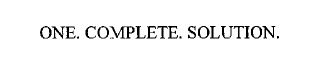 ONE. COMPLETE. SOLUTION.