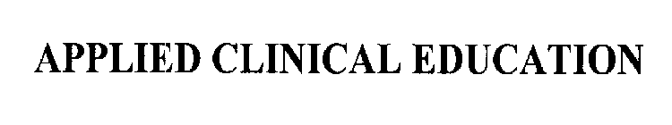 APPLIED CLINICAL EDUCATION