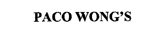 PACO WONG'S