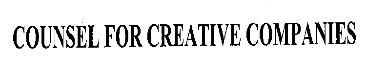COUNSEL FOR CREATIVE COMPANIES